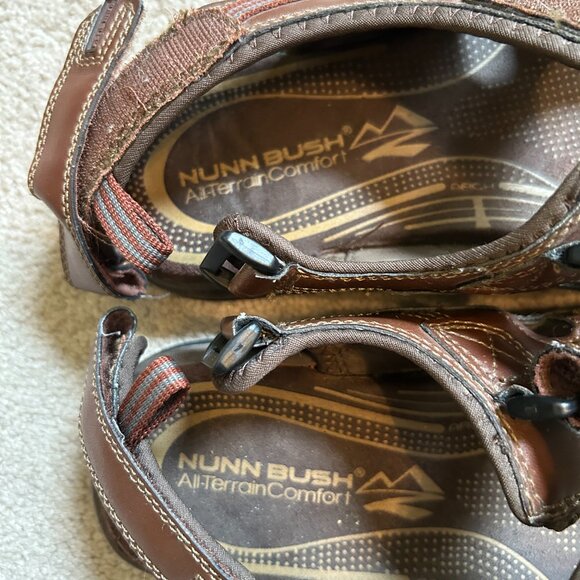 Nunn Bush All Terrain Comfort Sport Sandals Men's Size10 Brown Leather Hook Loop - Picture 10 of 11